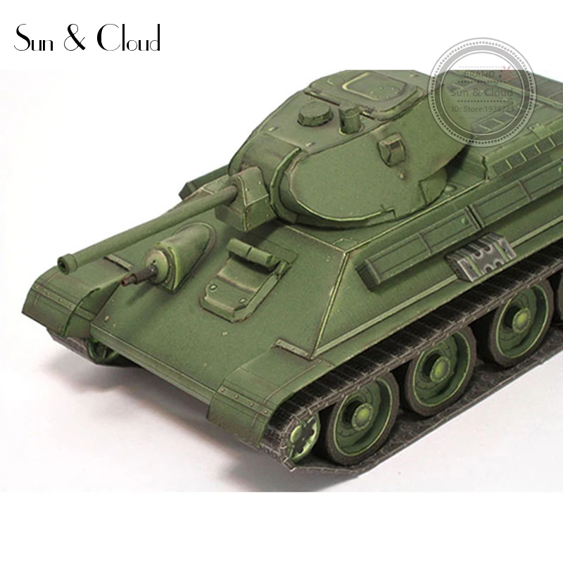 1:35 Россия Советы 3D T-34 Танк Бумажная модель Второй мировой войны собрать ручной работы игра-головоломка DIY детские игрушки