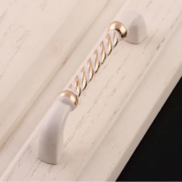 96 мм белые ручки для кухонного шкафа золотой шкаф потяните цвет слоновой кости