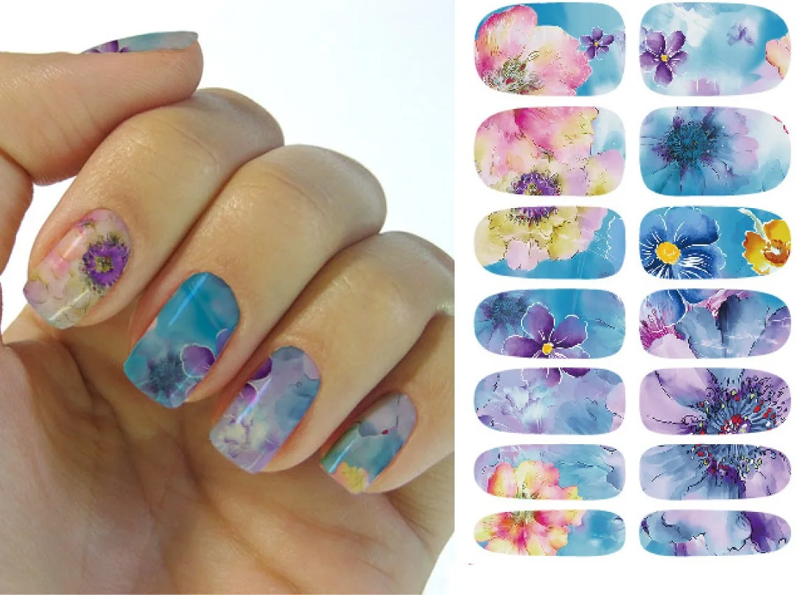 10 шт. набор переводятся с помощью воды Фольга нейл арта Стикеры розовый фруктовый