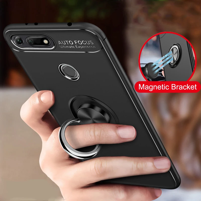 Чехол для huawei Honor V20, силиконовый автомобильный держатель, магнитный, с кольцом на палец, с подставкой, ТПУ, противоударный чехол для huawei Honor View 20, V20, чехол