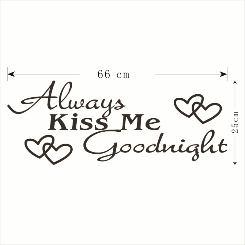 DCTOP Всегда Kiss Me Goodnight Любовь Цитата Стикер Стены DIY Искусство Наклейки На