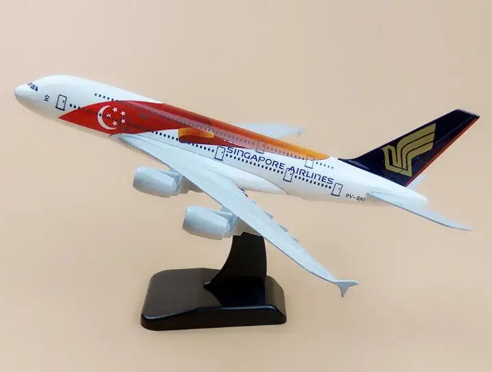 

20cm Metal Alloy Plane Model Air Singapore Airlines Aircraft Airbus 380 A380 Airways Airplane Model w Stand
