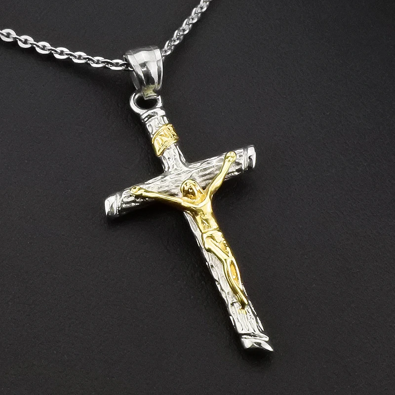 AMUMIU 2017 Подвеска из нержавеющей стали с крестом Иисуса для мужчин и женщин