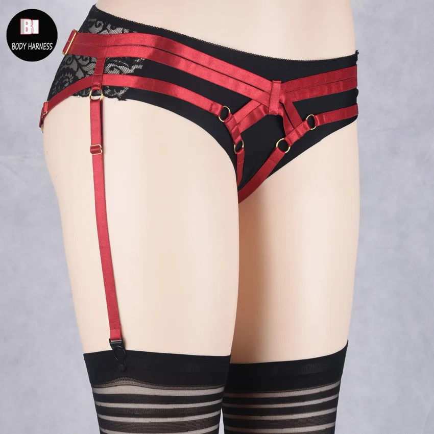 Подвязки для чулок женские регулируемые ручной работы в стиле панк гот Харадзюку