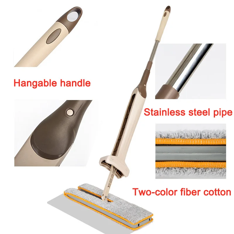 

Newly Double Sided Mop Self Wringing Flat 360 Spin Lazy Mop Floor Cleaning Hardwood Floor Kitchen XSD88