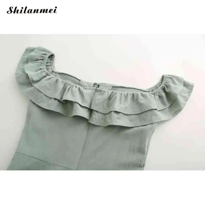 

2019 Dress Womens Off Shoulder Solid Beach dress Slash Neck Ruffles elegant Dresses off Shoulder A line Party dress boho Mini