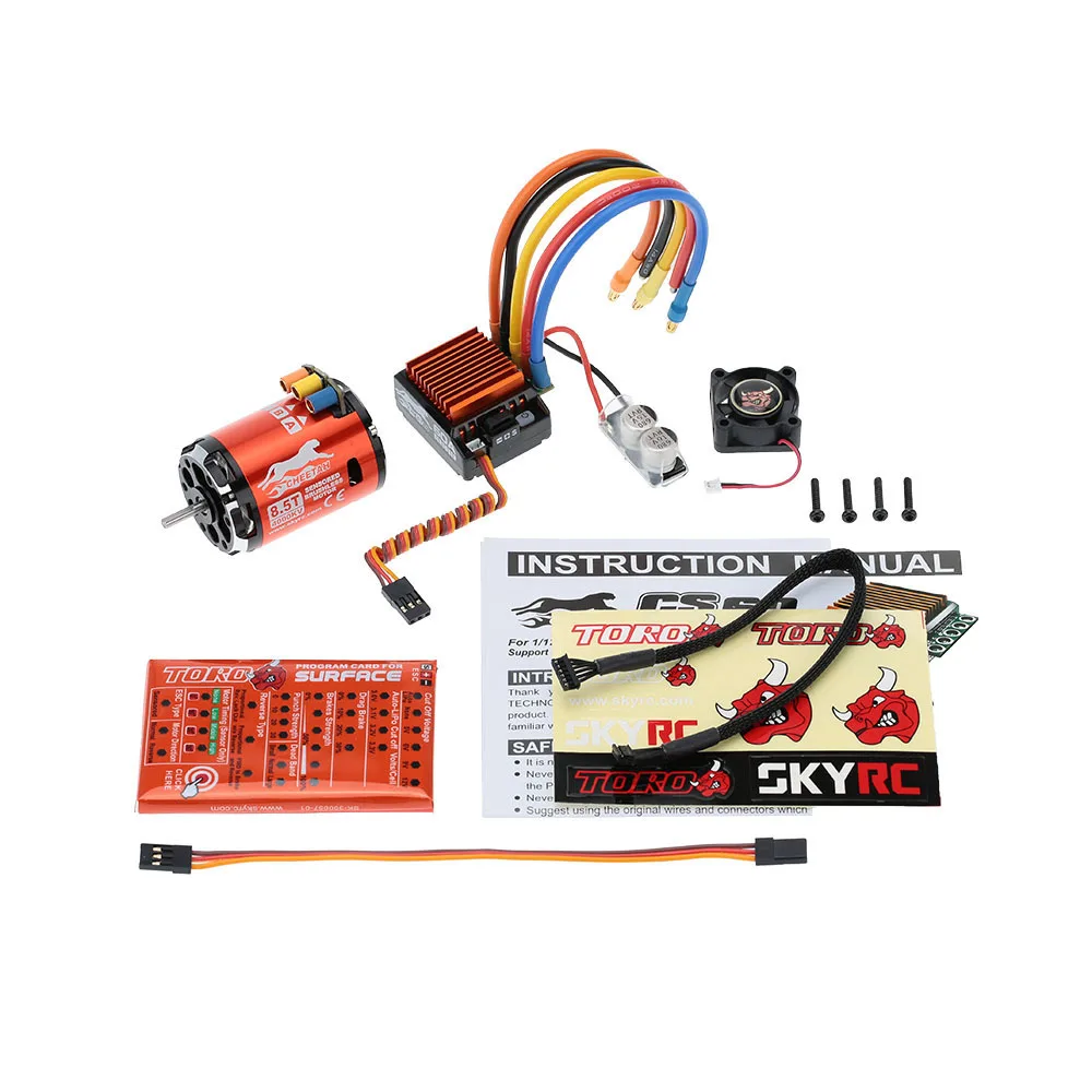 SkyRC 4000KV 8,5 T Американская классификация проводов 2р& CS60 60A бесщеточный сенсорный двигатель и ESC& светодиодный программы карты комбо набор для 1/10 1/12 Багги туристический автомобиль