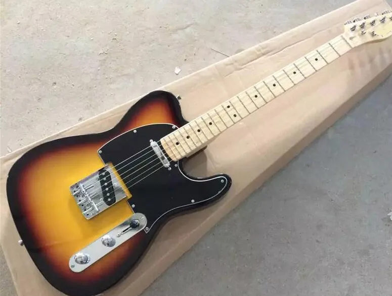 Заводская изготовленная на заказ электрическая гитара sunset черная защитная доска