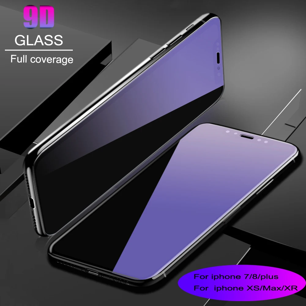 100 pcs 9H Tempered Glass Blu-ray film For Iph 7 /7 plus /8/ 8 /XS Max/XR Screen Protector glass screen protector | Мобильные