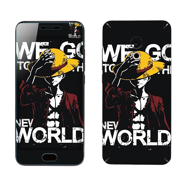 One Piece Луффи Черный Марка Наклейка Для Meizu Pro 6 Закаленное Стекло Экрана протектор