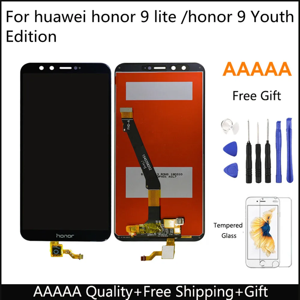 100% Полный ЖК-дисплей сенсорный экран дигитайзер в комплекте для huawei honor 9 lite