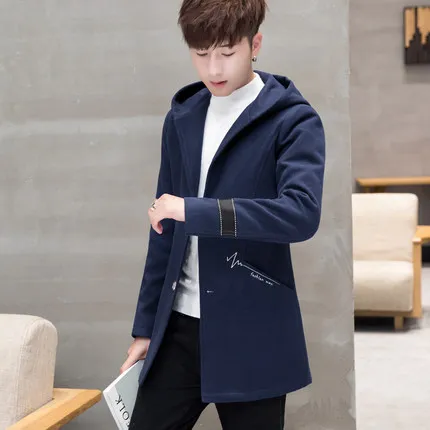 Style 4 Длинное зимнее пальто для мужчин из толстой шерсти в винтажном стиле Harajuku мужские шерстяные пальто с капюшоном в Корейском стиле Большие размеры Casaco Masculino пальто 6N06 - Цвет: Style 4