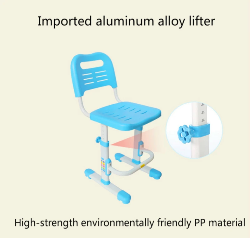

Lifted Kids Chair Non-slipable Study Stool Children's Furniture with Footrest Adjustable Kids Writing Chair Corrective Posture