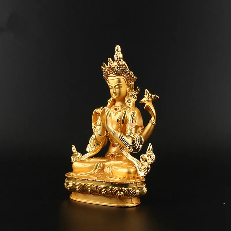 Буддийские поставщики Avalokitesvara Bodhisattva из металлического сплава с золотым