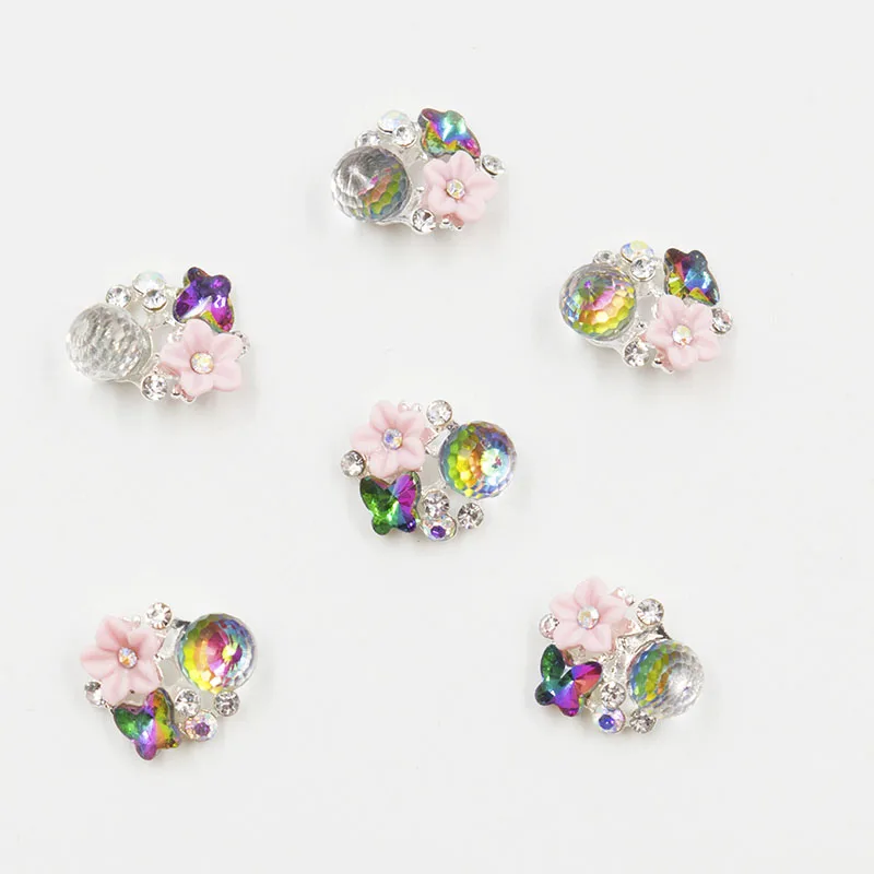 10psc новые цветные блестящие стразы 3D украшения для дизайна ногтей подвески из