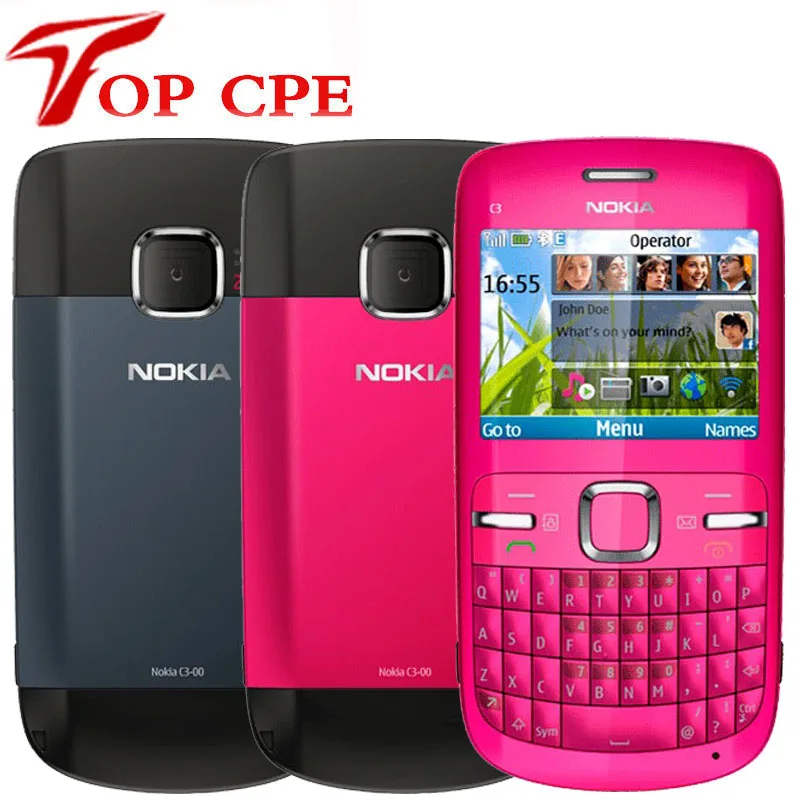 Nokia C3 Оригинал разблокирован nokia C3/C3 00 мобильный телефон WIFI бар 2MP синий золотой