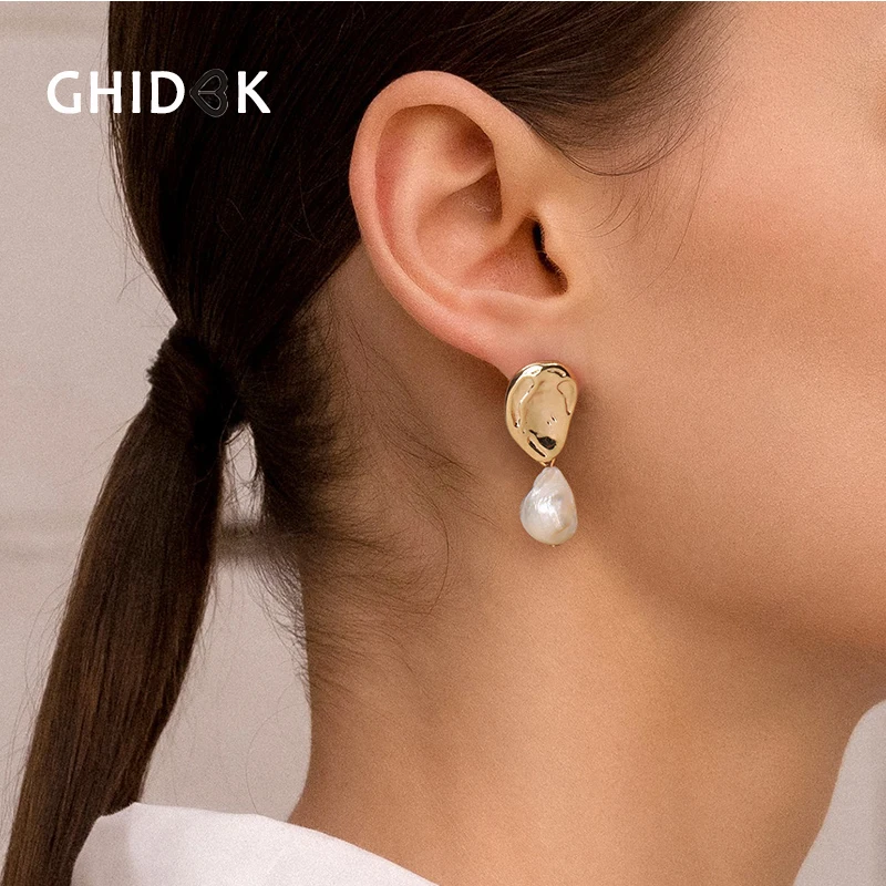 Серьги GHIDBK в стиле барокко настоящий пресноводный жемчуг серьги для женщин