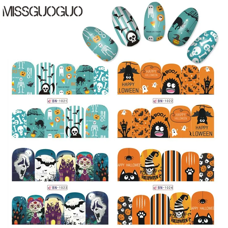 Nail Art Sticker Water Transfer Stickres decals For Halloween series Patterns Stickers Decals New Design | Красота и здоровье