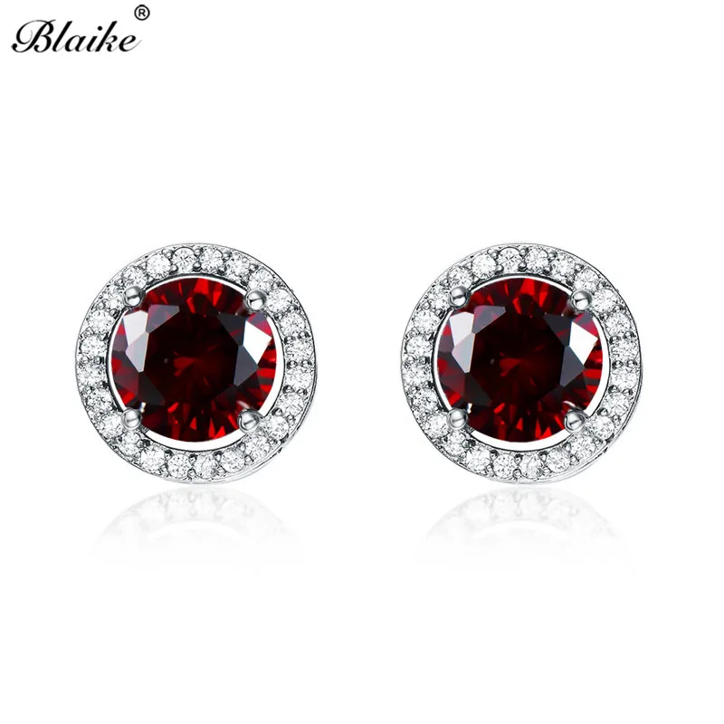 Женские круглые серьги гвоздики Blaike фиолетовые/синие/красные/зеленые
