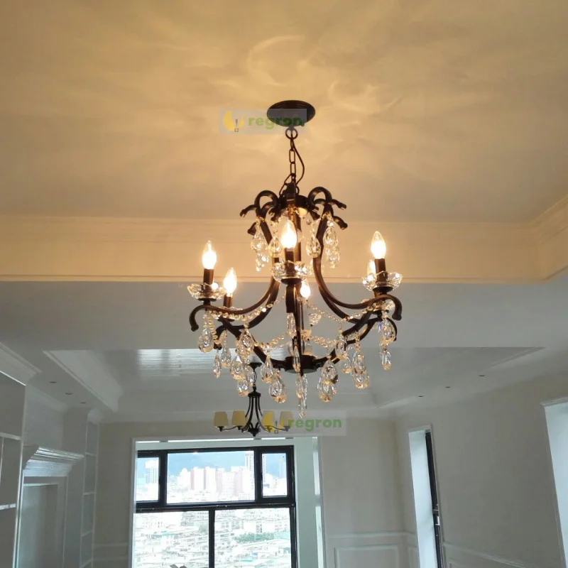 Хрустальная Лига американская кантри ретро железная хрустальная лампа