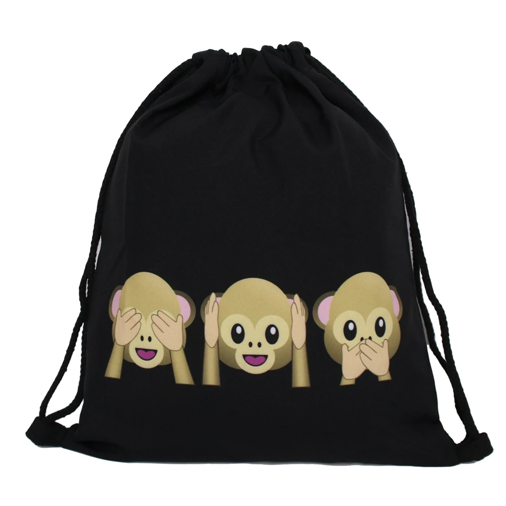 Deanfun Emoji Рюкзак 2017 Новые Моды для Женщин Рюкзаки 3D Печати Мешки Drawstring Сумка Для