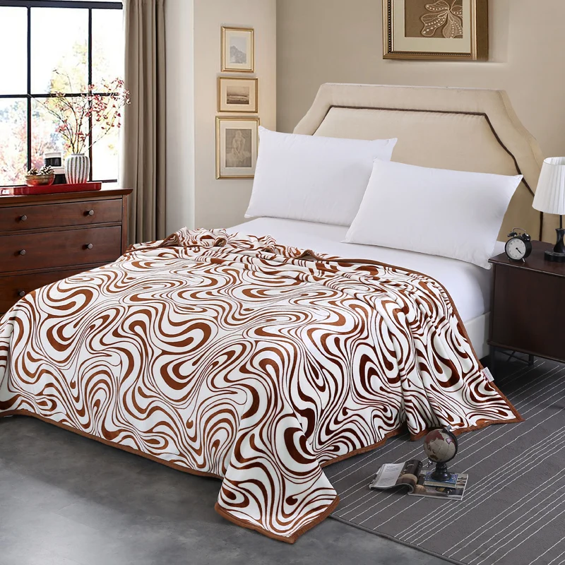 Модный Европейский кофейный узор коричневый + белое облако норка бархат для