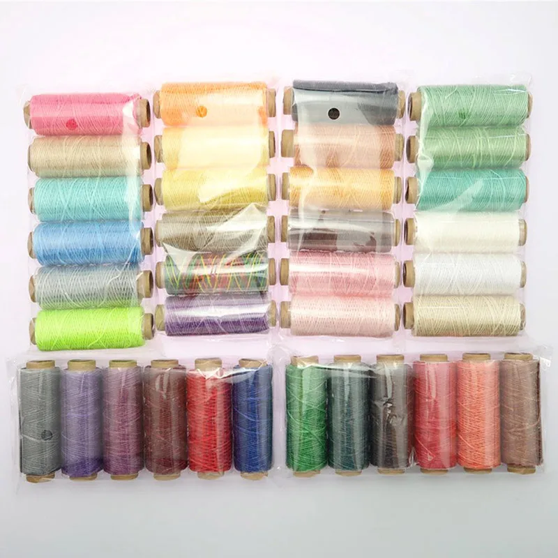 Кожа ремесло швейная восковая нить Воском Шнур катушка для ручного шитья 36