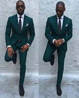 2019 dark green mens slim fit formal suits men fashion tailor made 2 pieces groomsman suits male party prom business suits