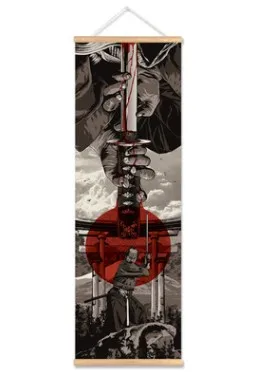 1 Картины на холсте Ukiyo-e Samuri HD плакат картины гостиная украшение Темный Готический стимпанк живопись кафе бар Настенный декор искусство - Цвет: 1