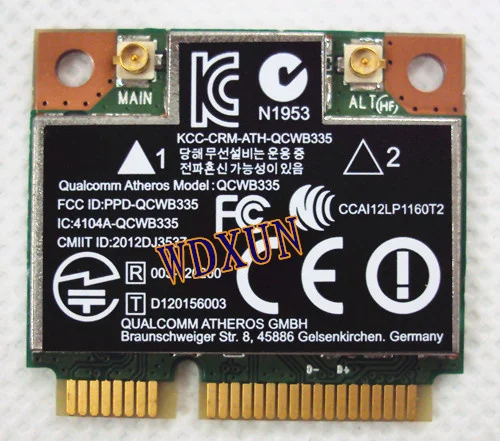 Карта Atheros Qcwb335 Qca9565 беспроводная Wi-Fi 150 Мбит/с Bluetooth Bt4.0 карта Compaq 690019-001 внутренняя