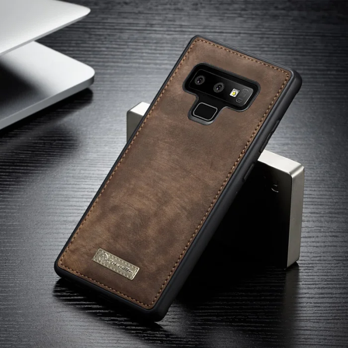 Vintage dark brown Винтажный кожаный чехол на магните+ Мягкий силиконовый чехол из ТПУ для samsung Galaxy Note 9, чехол для телефона s Coque Note9 - Цвет: Vintage dark brown