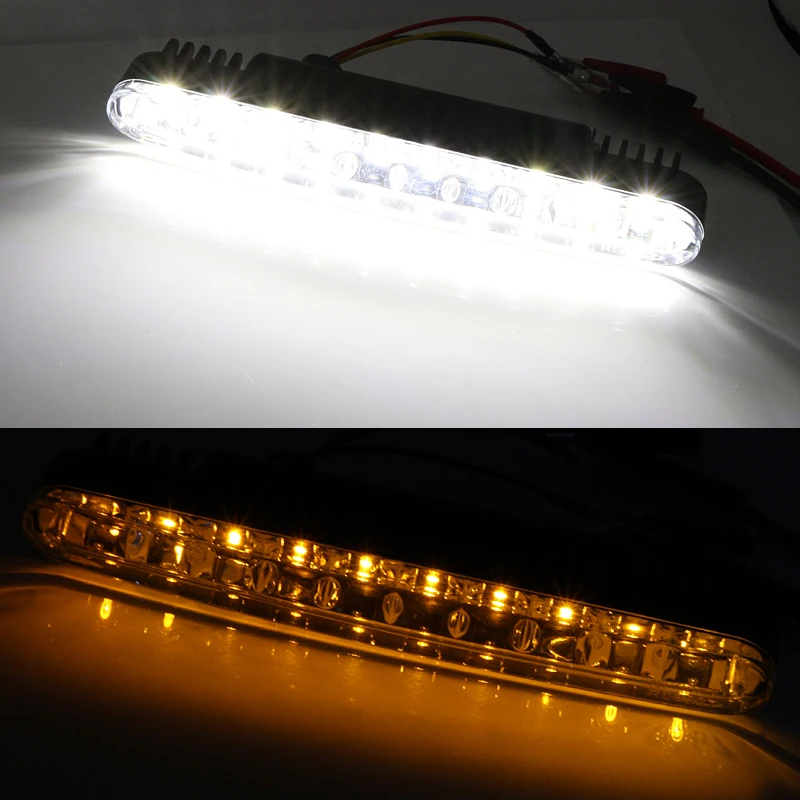Дневные ходовые огни 2 шт. 30-SMD белые и янтарные двухцветсветодиодный
