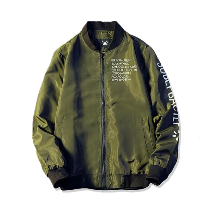 Новая мужская куртка бомбер с алфавитным принтом тонкая пилот Мужская ветровка