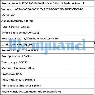 AC220V 4V210 08 1/4 &quotBSPT воздушный клапан 5 портов 2 Позиции соленоида для пневматической