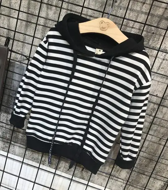 hoodie Модный комплект одежды для мальчиков, Детская толстовка в полоску и джинсы, комплект детской одежды из 2 предметов, спортивный комплект для мальчиков 2-6 лет - Цвет: hoodie