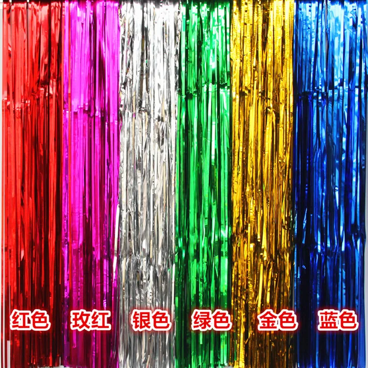 6 Colors 10CMx1M Metalic Foil Fringe Curtains Balloon Tassels Decor Party Decoration Supplies 100pcs/lot | Дом и сад