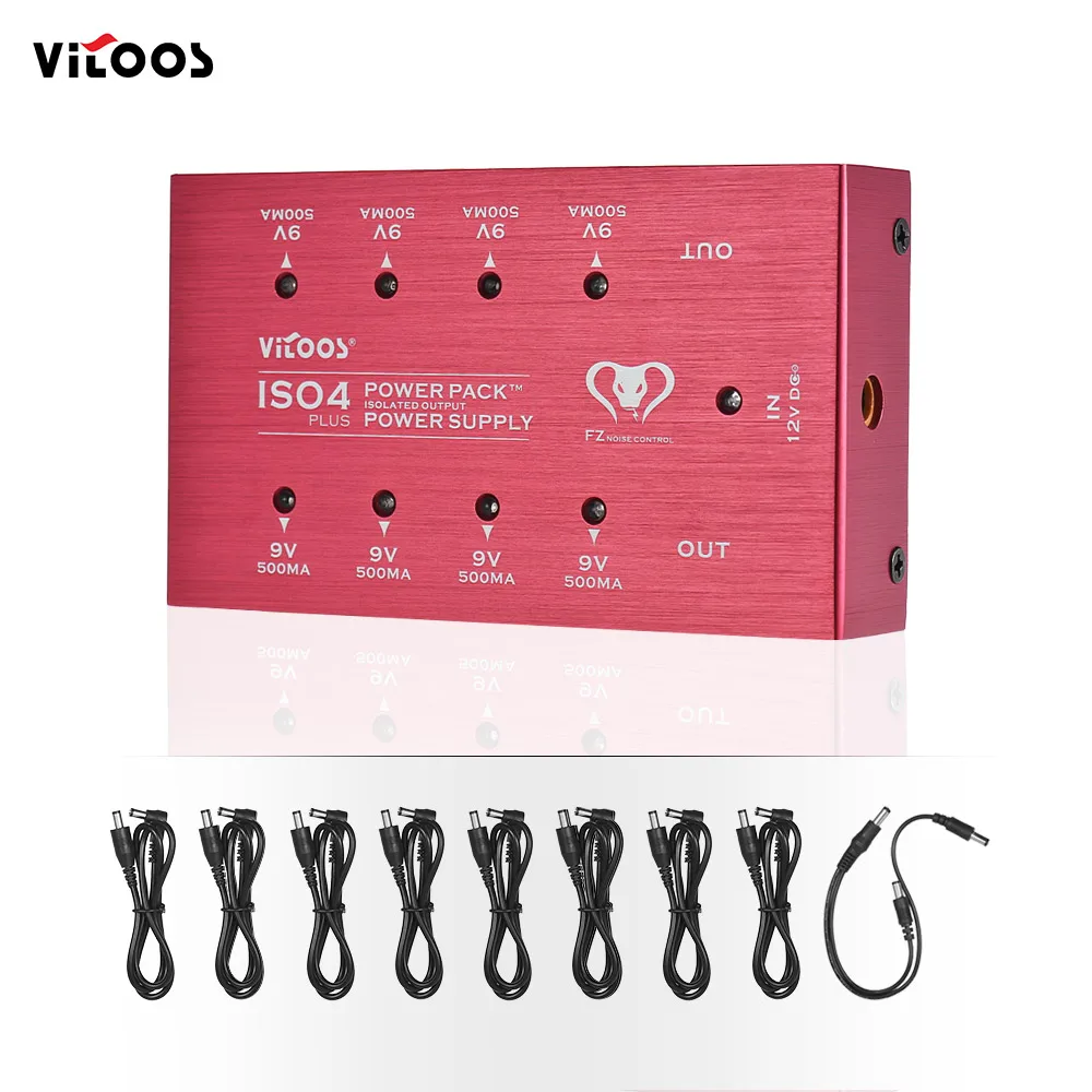 VITOOS ISO4PLUS Compact Guitar Effects источник питания Блок питания станция 8 изолированных DC 9V выходов Макс. 500 мА аксессуары для гитары