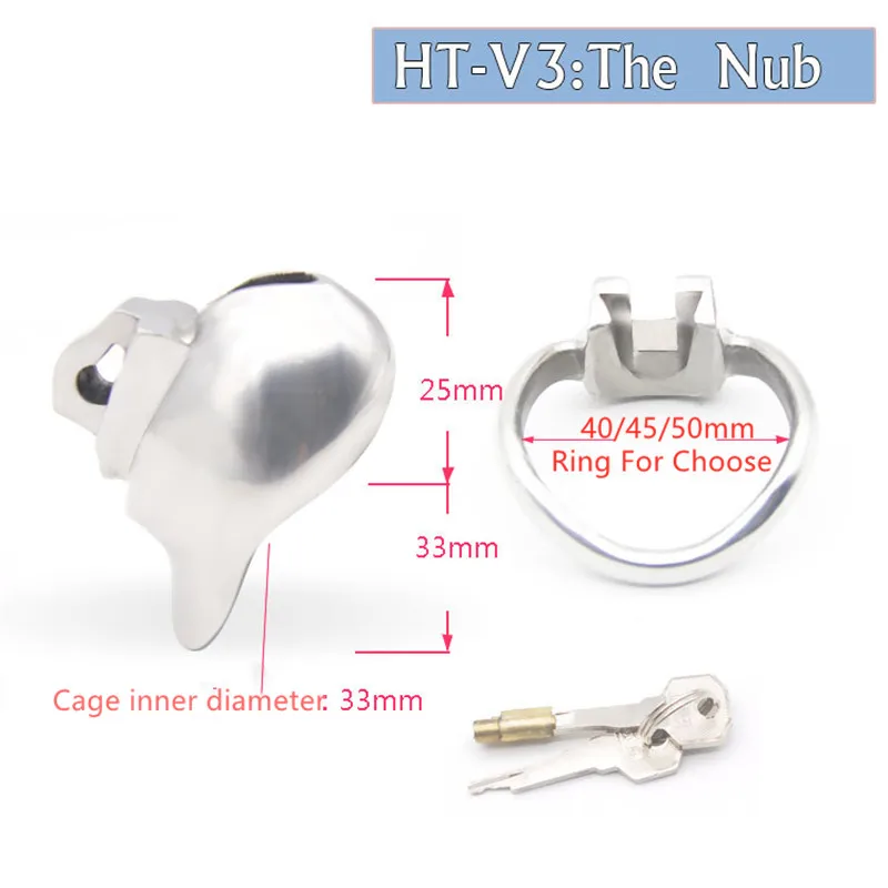 Мужской Пояс верности The Nub of HT V3 из нержавеющей стали мини клетка с кольцами на