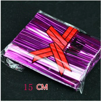 15 cm purple 100 шт 6 см твист Галстуки проволока фирма шелк Радуга инструменты для приготовления пищи помадка выпечки DIY Торт Сахар chcolate в виде корабля лоток Конфеты Плесень - Цвет: 15 cm purple