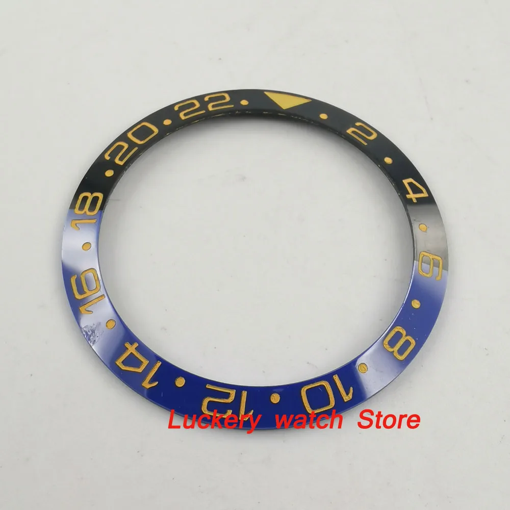 38 мм черный и синий керамический Безель yello marks подходит для 40 SUB GMT мужской watch