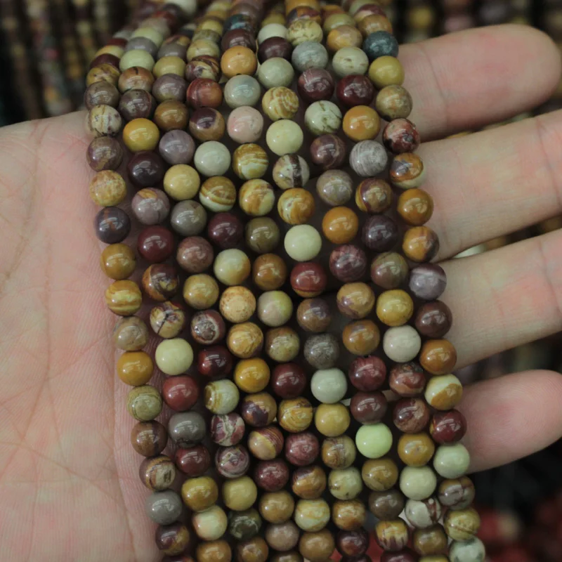 

Бусины из натурального камня, 4-12 мм, для изготовления ювелирных изделий, нитка 15 дюймов