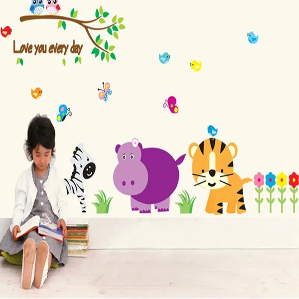 

World Animal room children decorate at home Decorate a wall to paste on the wall