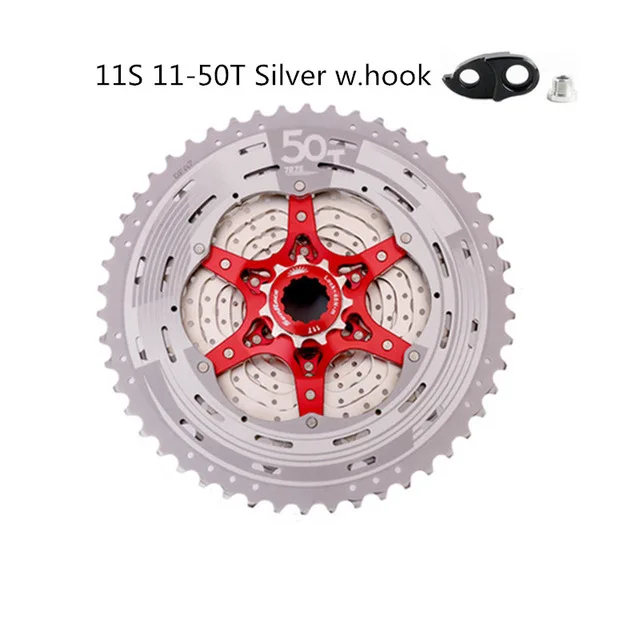 Sunracing CSMZ90 11-50T Большой маховик для езды на горном велосипеде 11 скоростей/12 Скоростей маховик/плюс KMC X11/X12 цепь абсолютно производитель - Цвет: 11S Silver w.hook