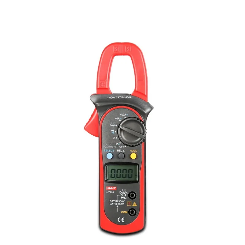 Free Shipping UNI-T UT203 Digital Clamp Multimeter Ohm DMM DC AC Current Voltmeter 400A Professional | Инструменты