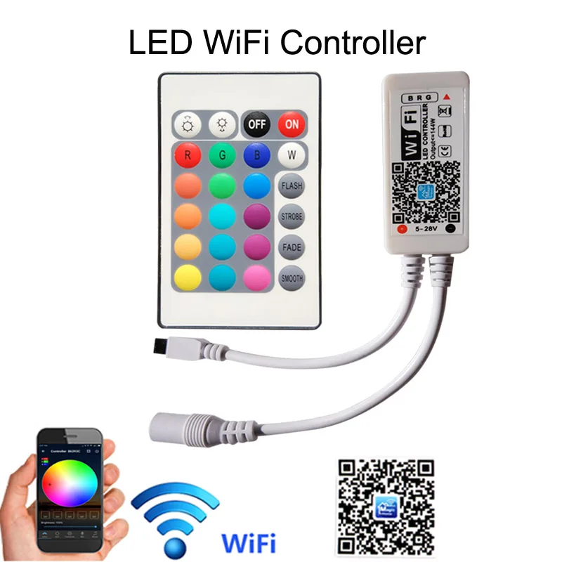 Светодиодная лента 5050 RGB 5 м с WiFi управлением smd 5050 Светодиодная лента для украшения дома Гибкая Светодиодная лампа с WiFi RGB управлением Лер+ 12 В 3 А адаптер питания