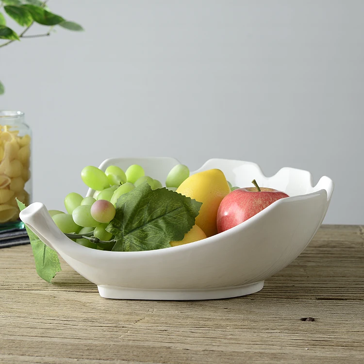 Керамическая сервировочная чаша в форме листа декоративный фарфоровый поднос