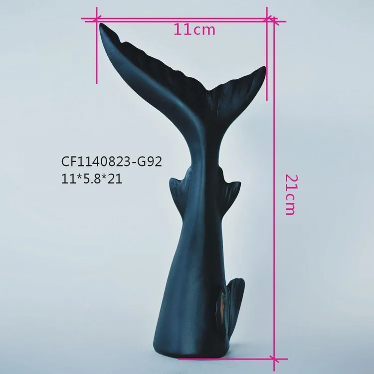 Королевство моря смола черный хвост акулы кит дельфин украшения творческий