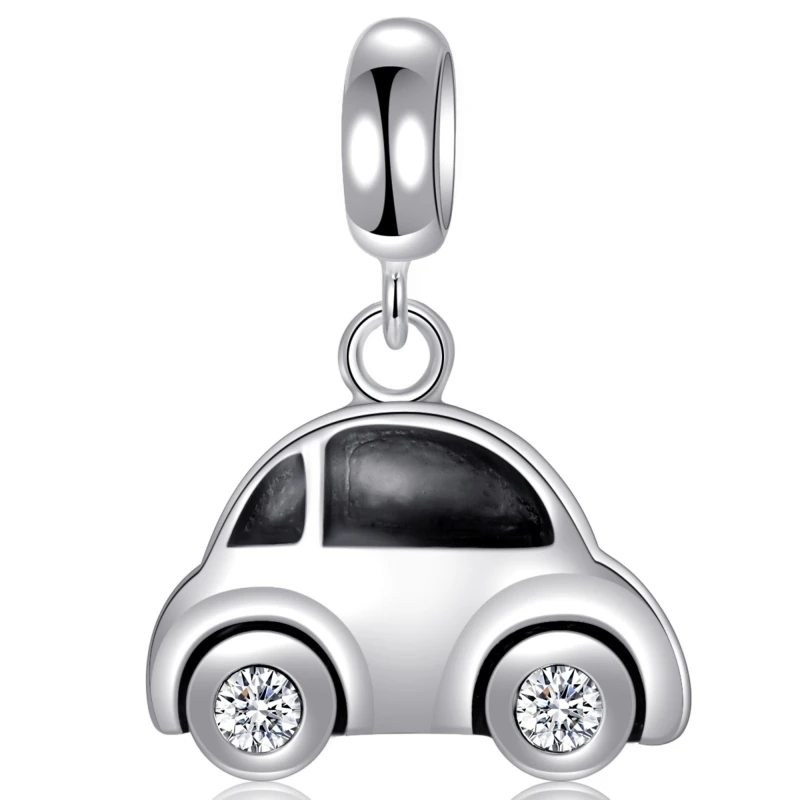 STEP FORWARD Hot 925 Sterling Sliver Grey CZ Paved Car Pendant Fit Bracelet &amp Bangle Fashion Silver Jewelry Birthday Gift SF375C |