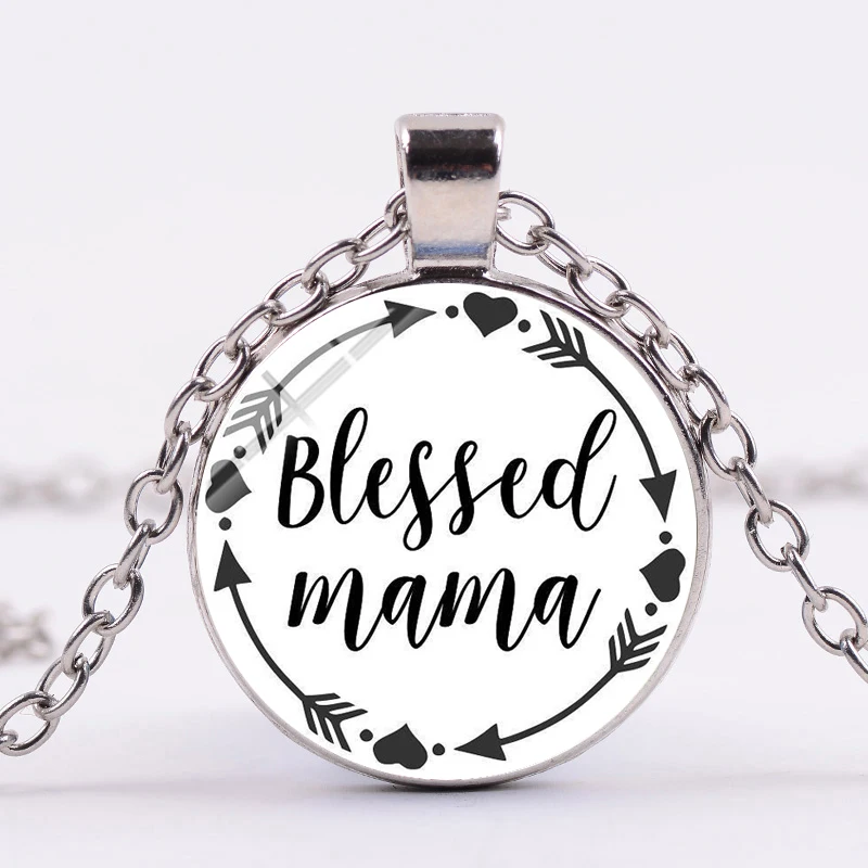 Азиатских модные Blessed Mama и I Love Papa буквы ожерелье с серебряным покрытием цепочка подвеской в форме ювелирные