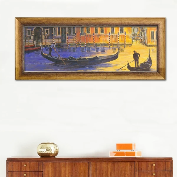 Free shipping canvas prints picture of hand painted Impressionist Italy Venice street oil painting | Дом и сад